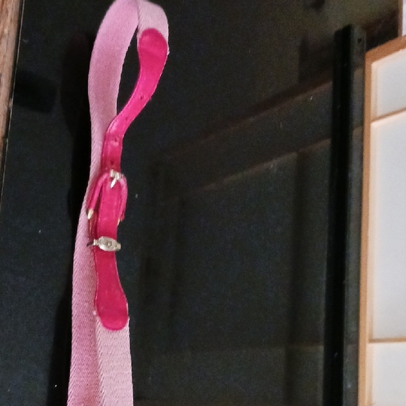 Dior Pink Textured Belt with Silver Hardware Sz.small